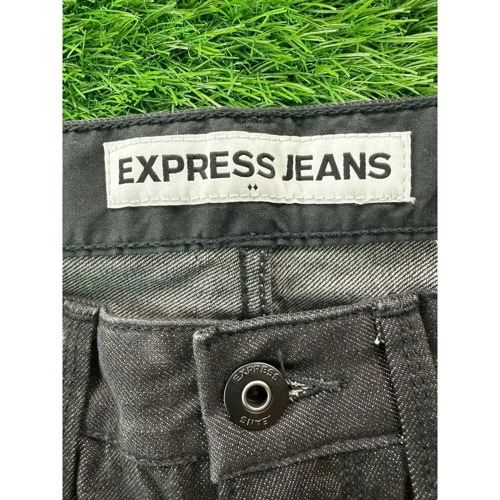 Express Rocco Jeans Mens 30x30 Black Slim Fit Straight Leg Denim Casual Pants